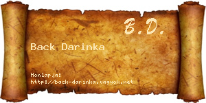 Back Darinka névjegykártya
